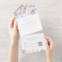 Mariage Élégant Botanique Floral Bohème Violet