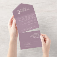 Mariage Élégant Classique Typographie Violet Pouss