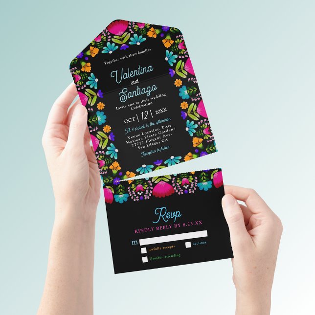 Invitation Tout En Un Mariage élégant de fiesta (Créateur téléchargé)