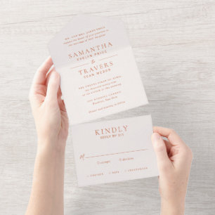 Invitation Tout En Un Mariage élégant en cuivre traditionnel