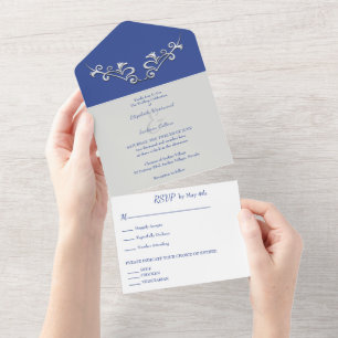 Invitation Tout En Un Mariage élégant et moderne Sliver