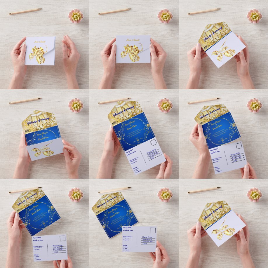 Invitation Tout En Un Mariage élégant mais simple