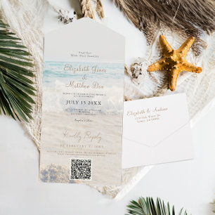 Invitation Tout En Un Mariage en bord de plage Mariage au bord de la mer