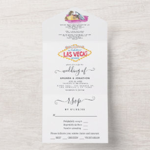 Invitation Tout En Un Mariage fantaisiste à Las Vegas