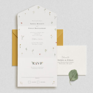 Invitation Tout En Un Mariage Fleur sauvage Leander