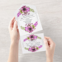 Mariage Floral Aquarelle Rose Et Vert