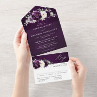 Mariage floral blanc blanc blanc blanc d'aubergine