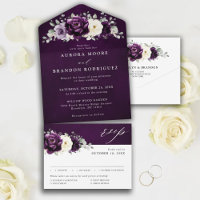 Mariage floral blanc blanc blanc blanc d'aubergine
