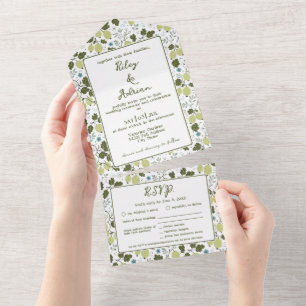 Invitation Tout En Un Mariage Floral de Printemps de Groseille à Maquere