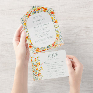 Invitation Tout En Un Mariage floral gras