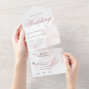 Invitation Tout En Un Mariage Floral Lotus Moderne Tout en un