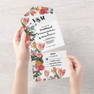 Invitation Tout En Un Mariage Floral Maître Hollandais