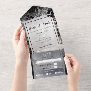 Invitation Tout En Un Mariage floral Pearly Opalescent