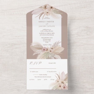Invitation Tout En Un Mariage floral tropical bohémien