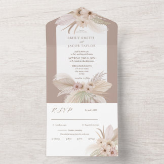 Invitation Tout En Un Mariage floral tropical bohémien