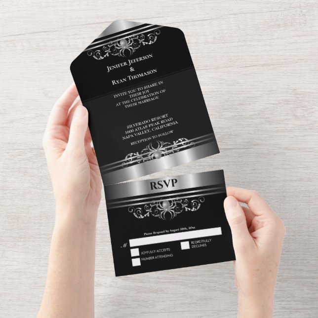 Invitation Tout En Un Mariage gothique d'Halloween (Déchirure)