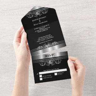 Invitation Tout En Un Mariage gothique d'Halloween