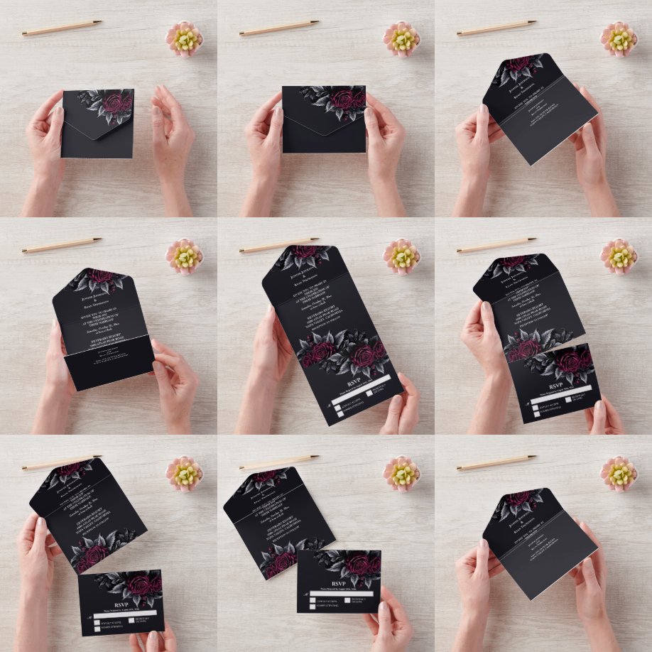 Invitation Tout En Un Mariage gothique d'Halloween