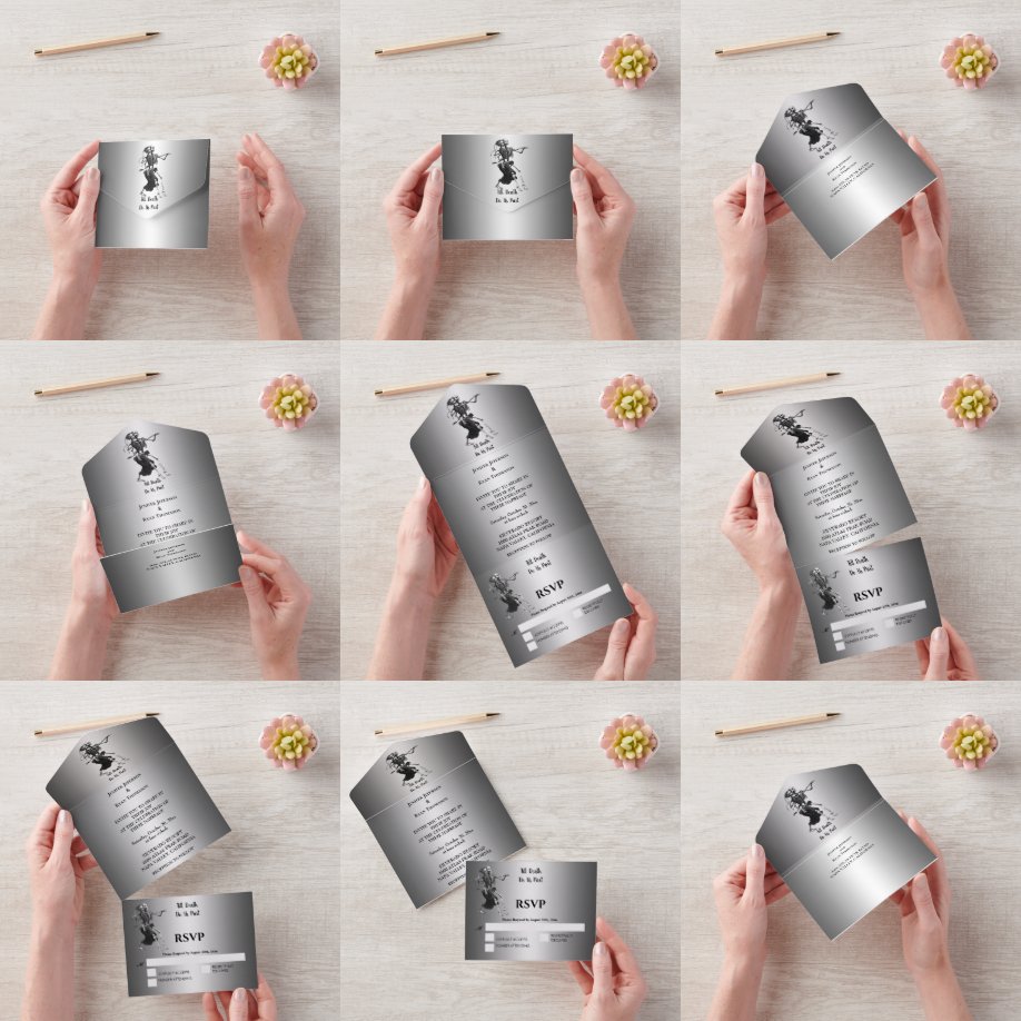 Invitation Tout En Un Mariage gothique d'Halloween