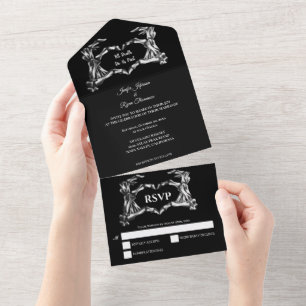 Invitation Tout En Un Mariage gothique d'Halloween