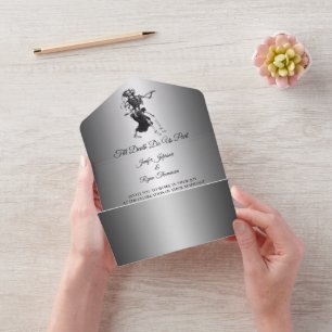 Invitation Tout En Un Mariage gothique d'Halloween