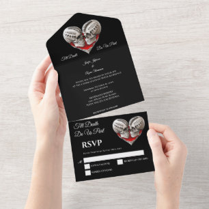 Invitation Tout En Un Mariage gothique Halloween