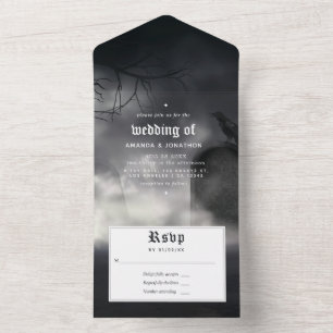 Invitation Tout En Un Mariage gothique Halloween