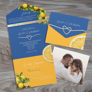 Invitation Tout En Un Mariage Méditerranéen au Citron