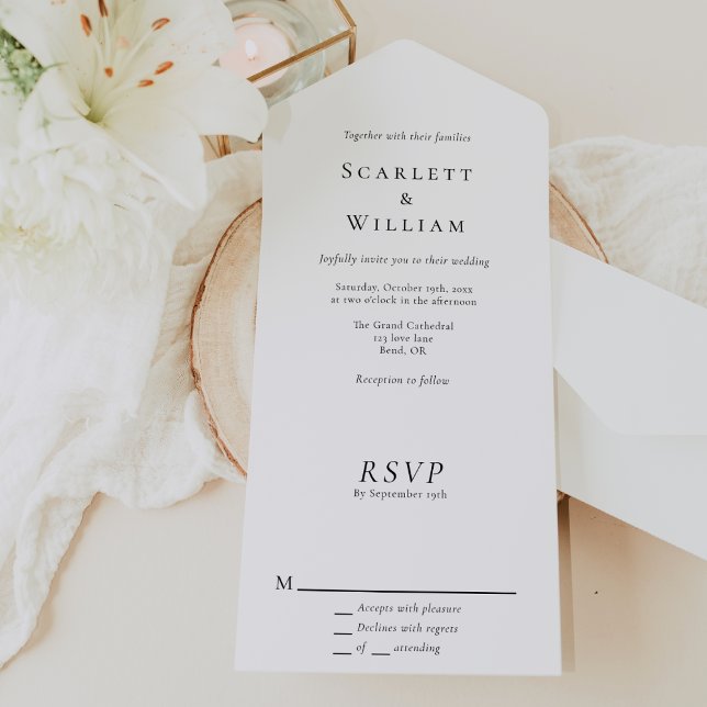 Invitation Tout En Un Mariage minimal traditionnel simple (Créateur téléchargé)