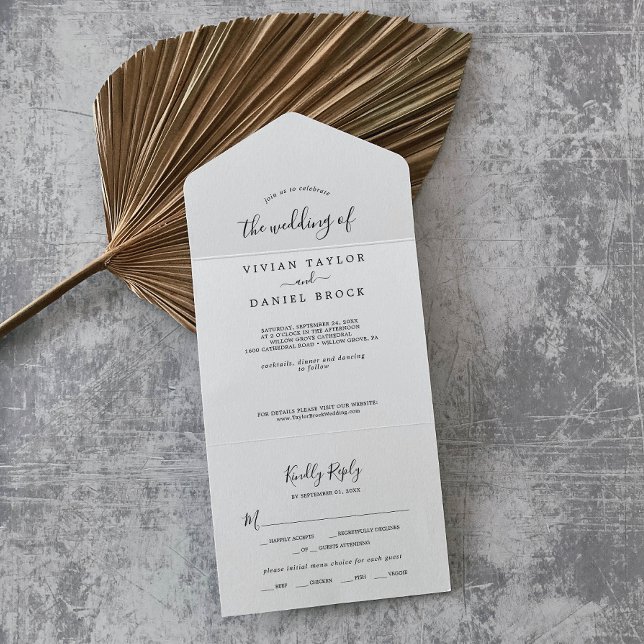 Invitation Tout En Un Mariage minimaliste (Créateur téléchargé)