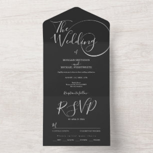 Invitation Tout En Un Mariage minimaliste de typographie de script moder