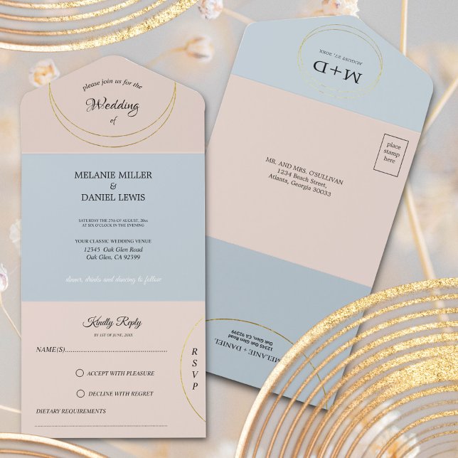 Invitation Tout En Un Mariage minimaliste des anneaux (Créateur téléchargé)