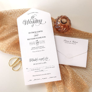 Invitation Tout En Un Mariage Minimaliste Moderne Élégant