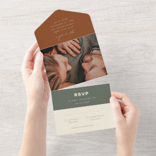 Invitation Tout En Un Mariage minimaliste moderne simple en terre cuite