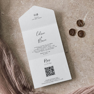 Invitation Tout En Un Mariage minimaliste simple