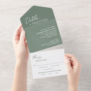 Invitation Tout En Un Mariage moderne minimaliste