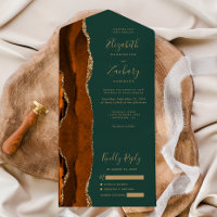 Mariage Moderne Rust Or Agate Vert Chasseur