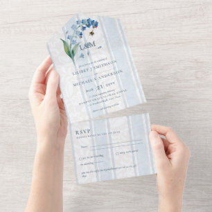 Invitation Tout En Un Mariage Patrimoine Tout-en-Un 'Forget-me-nots & Be