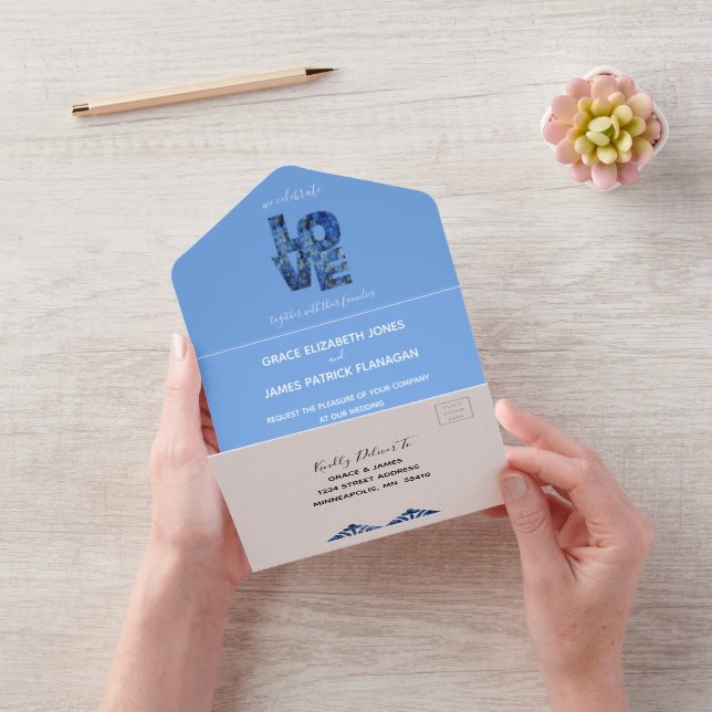 Invitation Tout En Un Mariage Periwinkle Blue Hydrangeas (Vidéo)