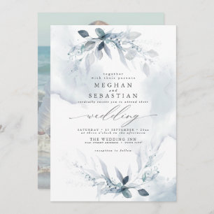 Invitation TOUT en UN Mariage personnalisé Dusty Blue