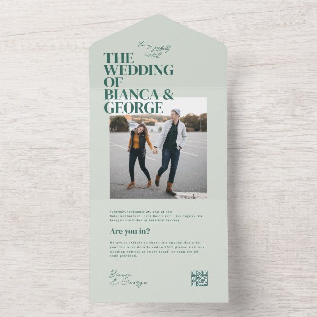 Invitation Tout En Un Mariage photo Belmont (À l'intérieur)