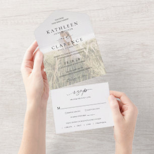Invitation Tout En Un Mariage photo classique simple et minimal