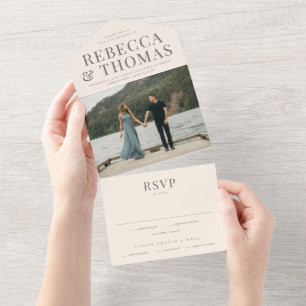 Invitation Tout En Un Mariage photo de type moderne