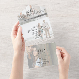 Invitation Tout En Un Mariage photo moderne