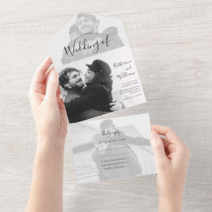 Invitation Tout En Un Mariage photo moderne