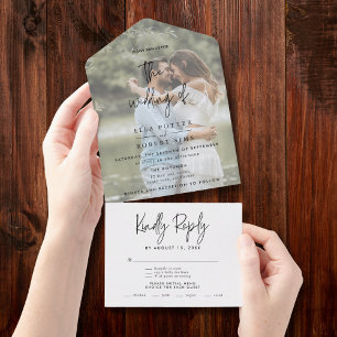 Invitation Tout En Un Mariage photo moderne