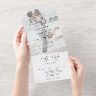 Invitation Tout En Un Mariage photo moderne tout en un