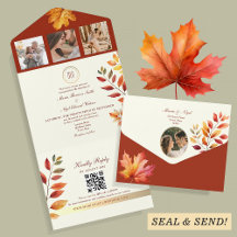 Mariage QR Code Automne Rustique