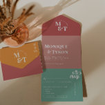 Invitation Tout En Un Mariage Rétro Seventies |<br><div class="desc">Ce qui est ancien est nouveau, du moins en ce qui concerne les couleurs faire-part de mariage. Des teintes chaudes et vintages comme la crème, le rose poussiéreux et l'orange brûlée envahissent la scène de la papeterie. L'esthétique vintage des années 1970 est à l'avant-plan de cette collection super. Ce n'est...</div>