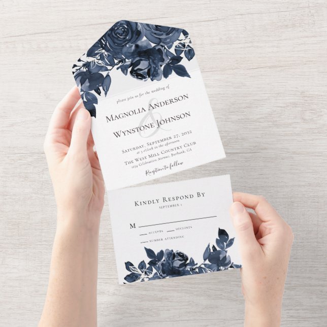 Invitation Tout En Un Mariage Rose classique (Déchirure)